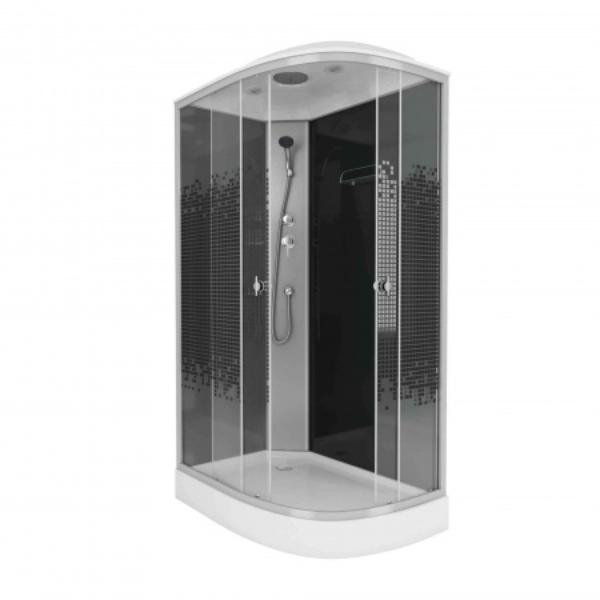Душевая кабина Niagara Eco NG-4512-14R BLACK (120х80х215) низ. поддон, стекло мозайка, 3 места — фото 1