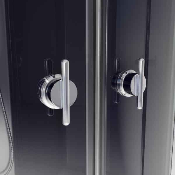 Душевая кабина Niagara Eco NG-4512-14R BLACK (120х80х215) низ. поддон, стекло мозайка, 3 места — фото 5