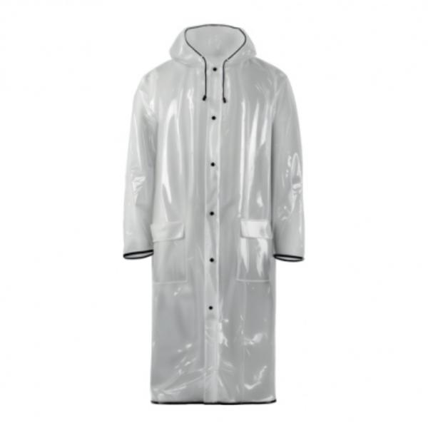 Плащ-дождевик ЭВА прозрачный с черным кантом 120 мкм (KOMFI/NADZOR) — фото 1