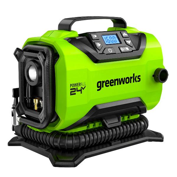 Компрессор автомобильный аккумуляторный ACG301 (GREENWORKS) /24В/12B, без АКБ и ЗУ, 11бар, 420 л/мин, 1,97кг/