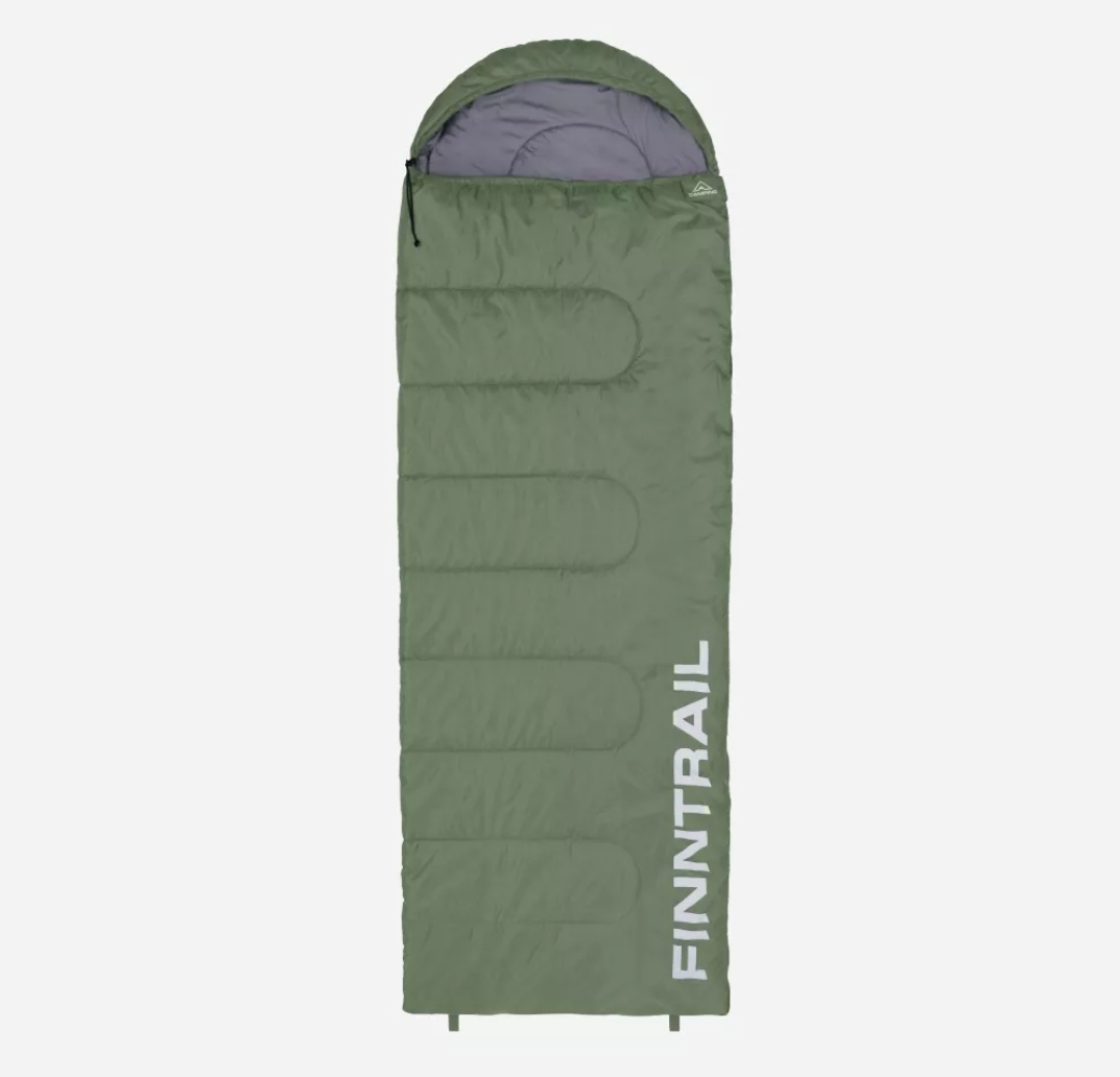 Спальный мешок /от +10С/225*90см SHELTER 1031 хаки (FINNTRAIL) — фото 1