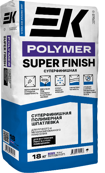 Шпатлевка ЕК Polimer Super Finish полимерная суперфинишная 18кг (70 шт) — фото 1