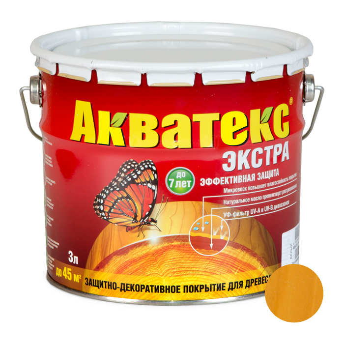 Антисептик АКВАТЕКС-экстра алкидный для дерева 2,7л калужница — фото 1