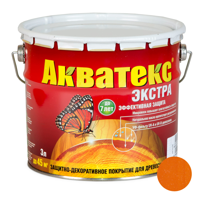 Антисептик АКВАТЕКС-экстра алкидный для дерева 2,7л орегон — фото 1