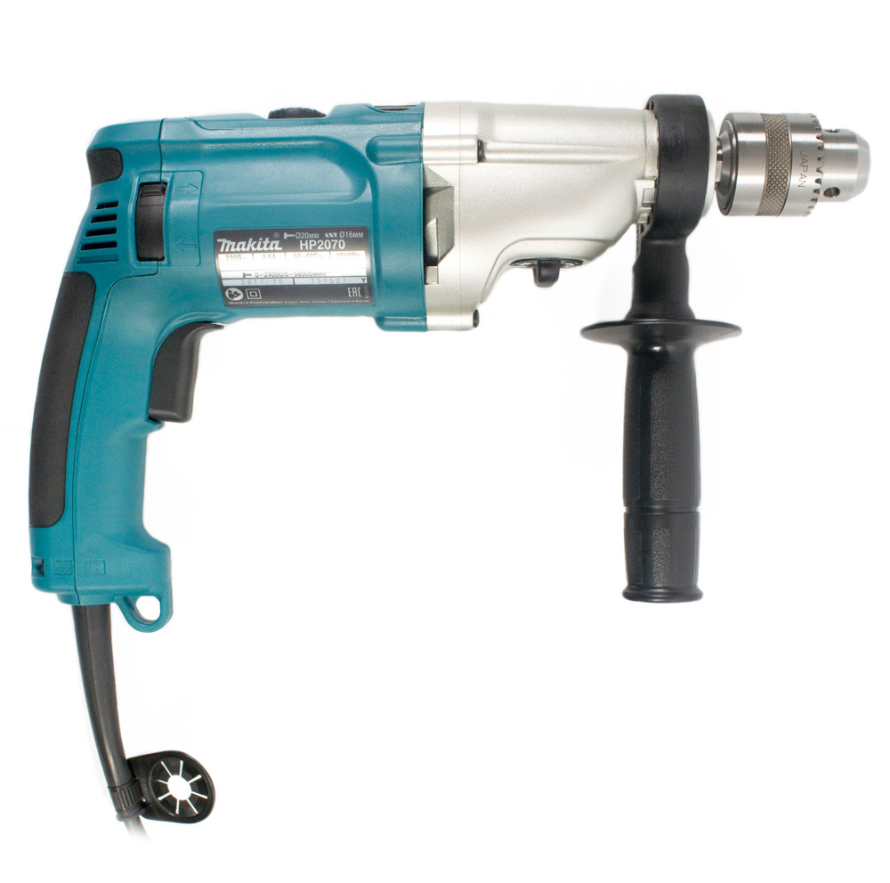 Дрель ударная HP2070 (MAKITA) /1010Вт,0-1200/0-2900 об/мин,ЗВП13мм,сталь16мм,2,6кг,кейс/ — фото 3