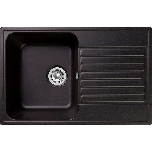 Мойка кухонная композитная GRANFEST Quarz GF-Z 78 (736х476) Черн. прямоуг. с крылом (без сифона) — фото 1