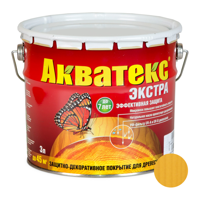 Антисептик АКВАТЕКС-экстра алкидный для дерева 2,7л сосна — фото 1