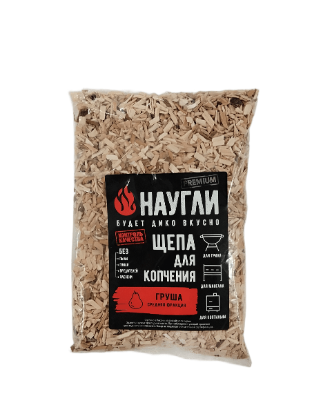 Щепа для копчения груша фр.4-7 (0,25кг) (Naugli Premium) — фото 1