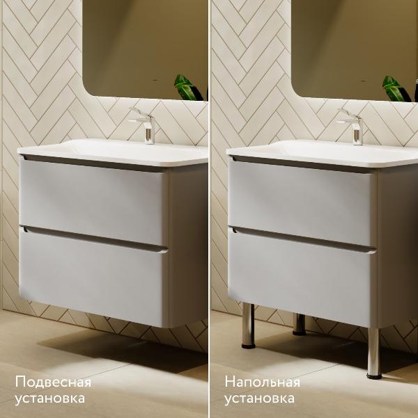 Тумба Welto 80 подвесная Светло-серая (2ящ.) — фото 2