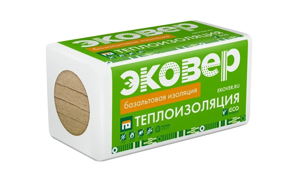 Минвата Эковер Лайт 45 50х 600х1000 (12шт.)(7,2 кв м)(0,36 куб.м) (16уп/поддон) — фото 1