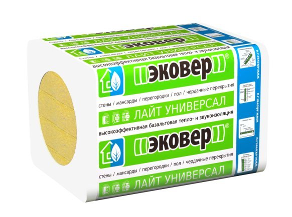 Минвата Эковер Лайт Универсал 28кг/м3 50х 600х1000мм (12шт)(7,2 кв м)(0,36 куб.м) (16уп/поддон) — фото 1