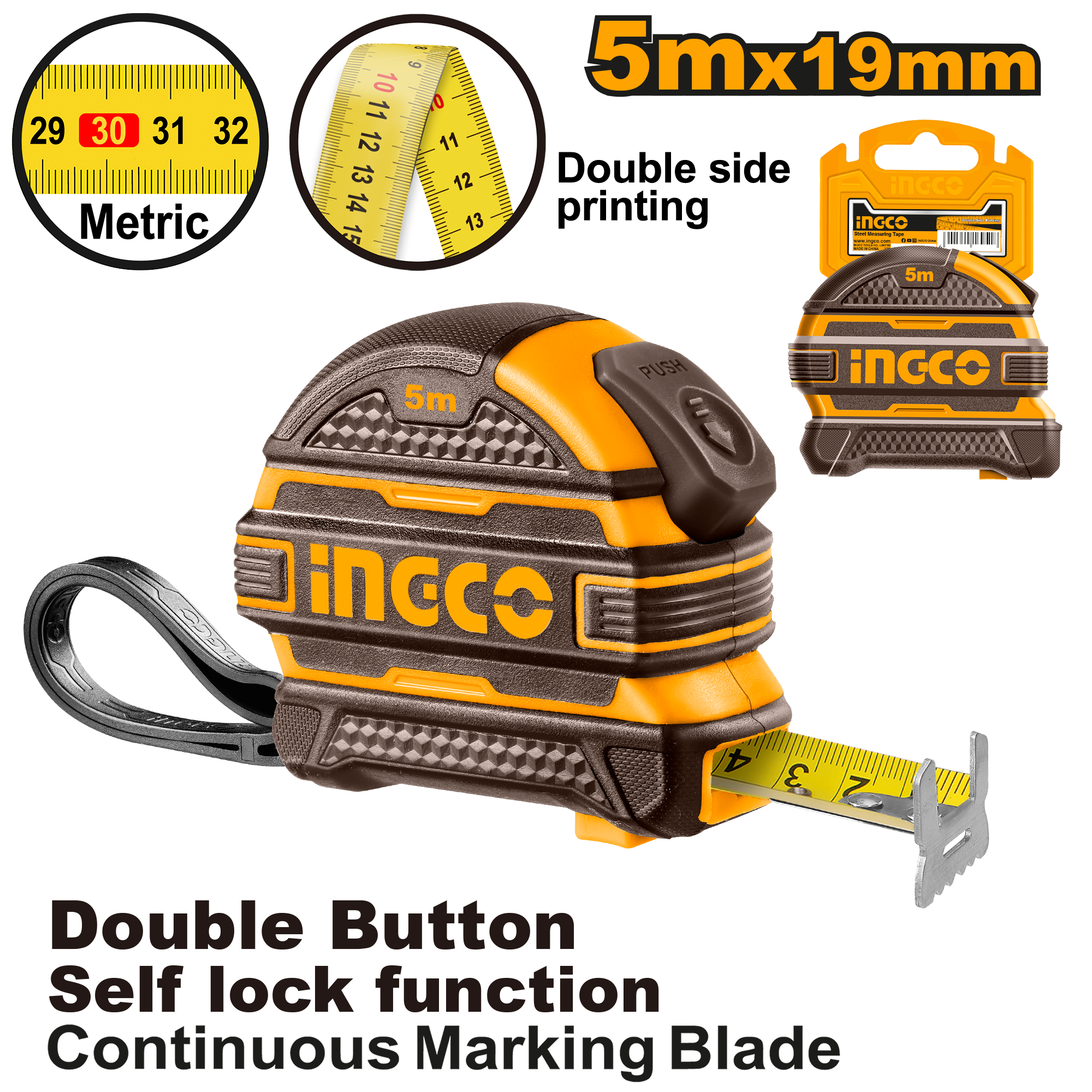 Рулетка измерительная INGCO HSMT08519-1 5x19 мм