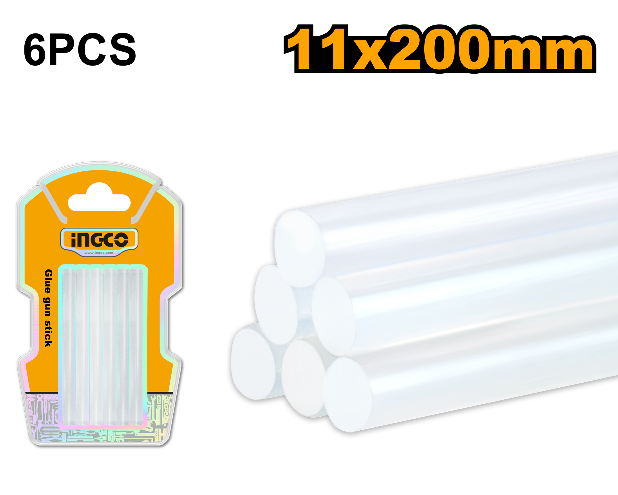 Клеевые стержни INGCO AKTGS2061 6 шт. 11.2х200 мм