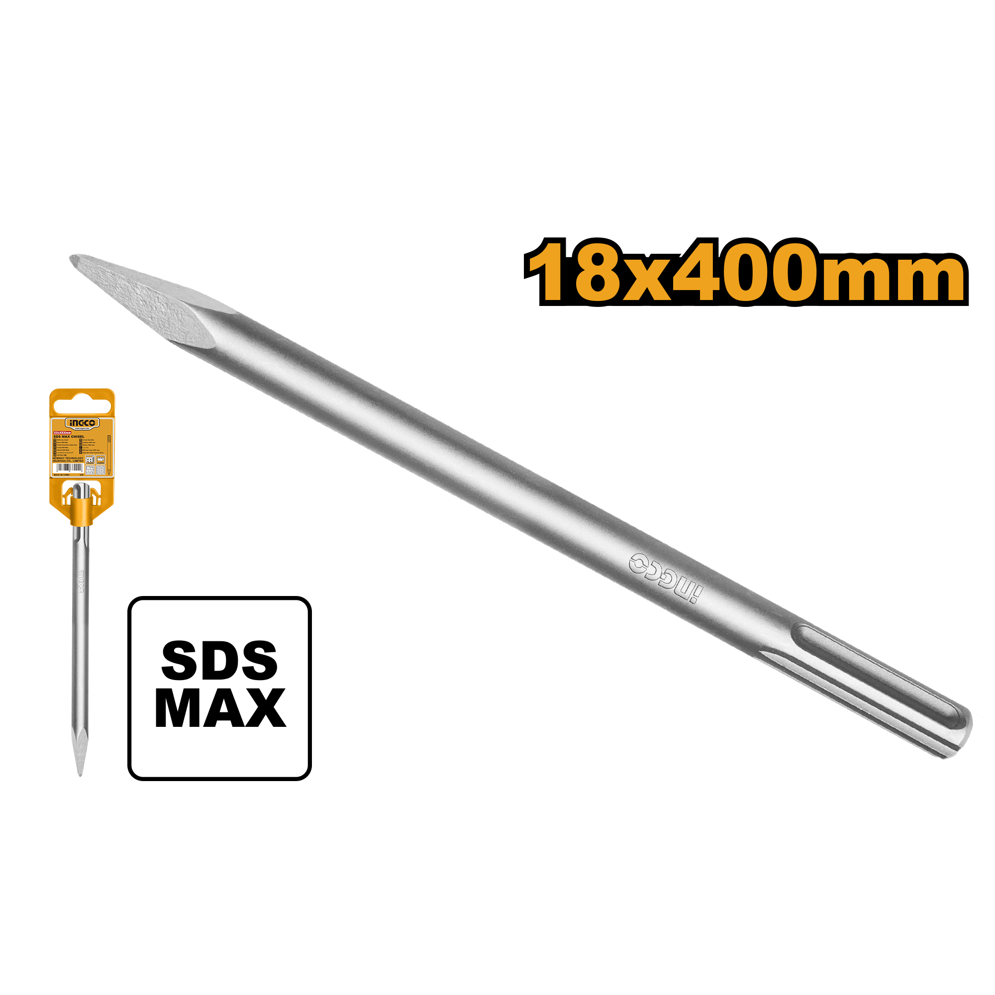 Зубило пикообразное SDS-Max INGCO DBC0214001 18x400 мм