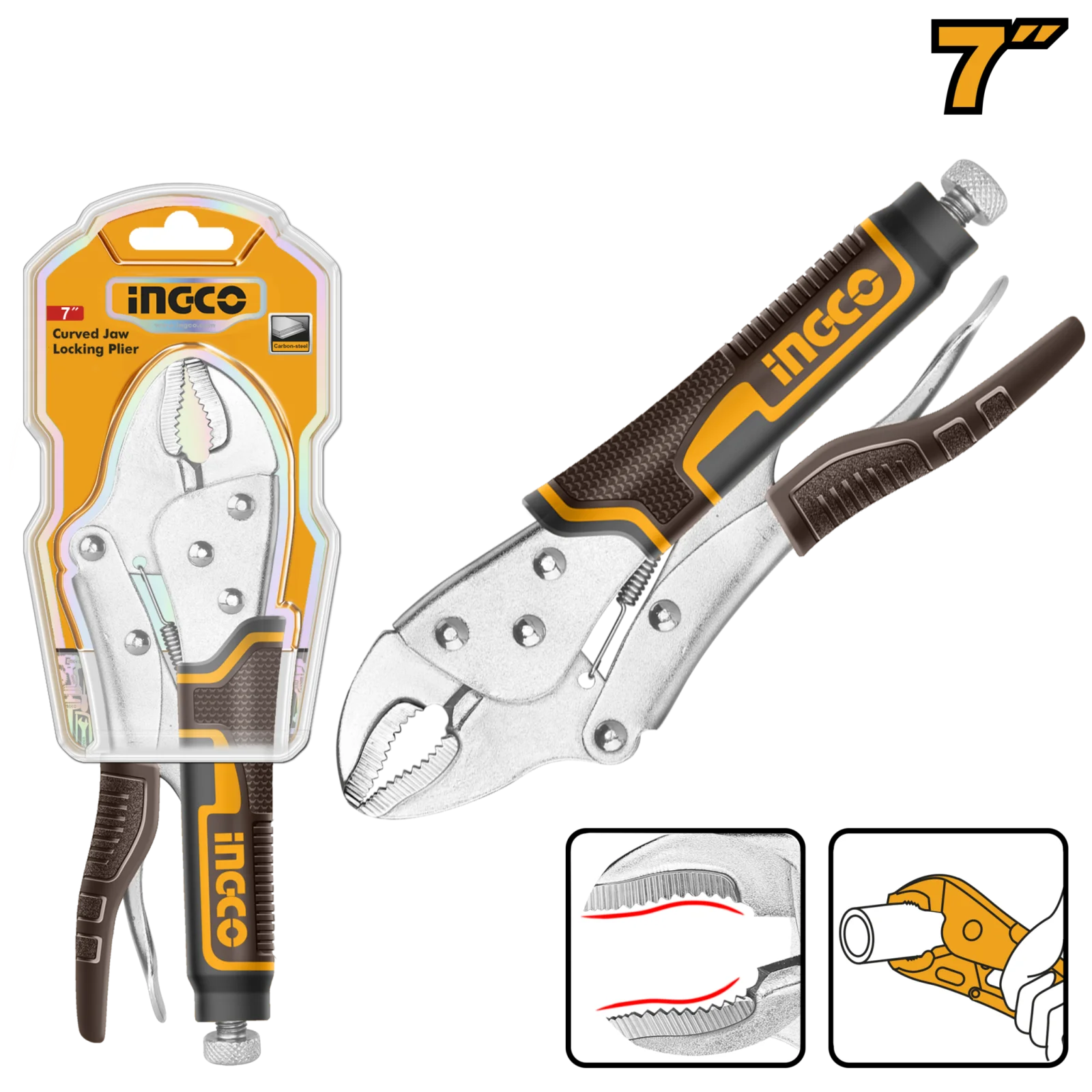 Клещи зажимные INGCO HCJLW0207 180 мм