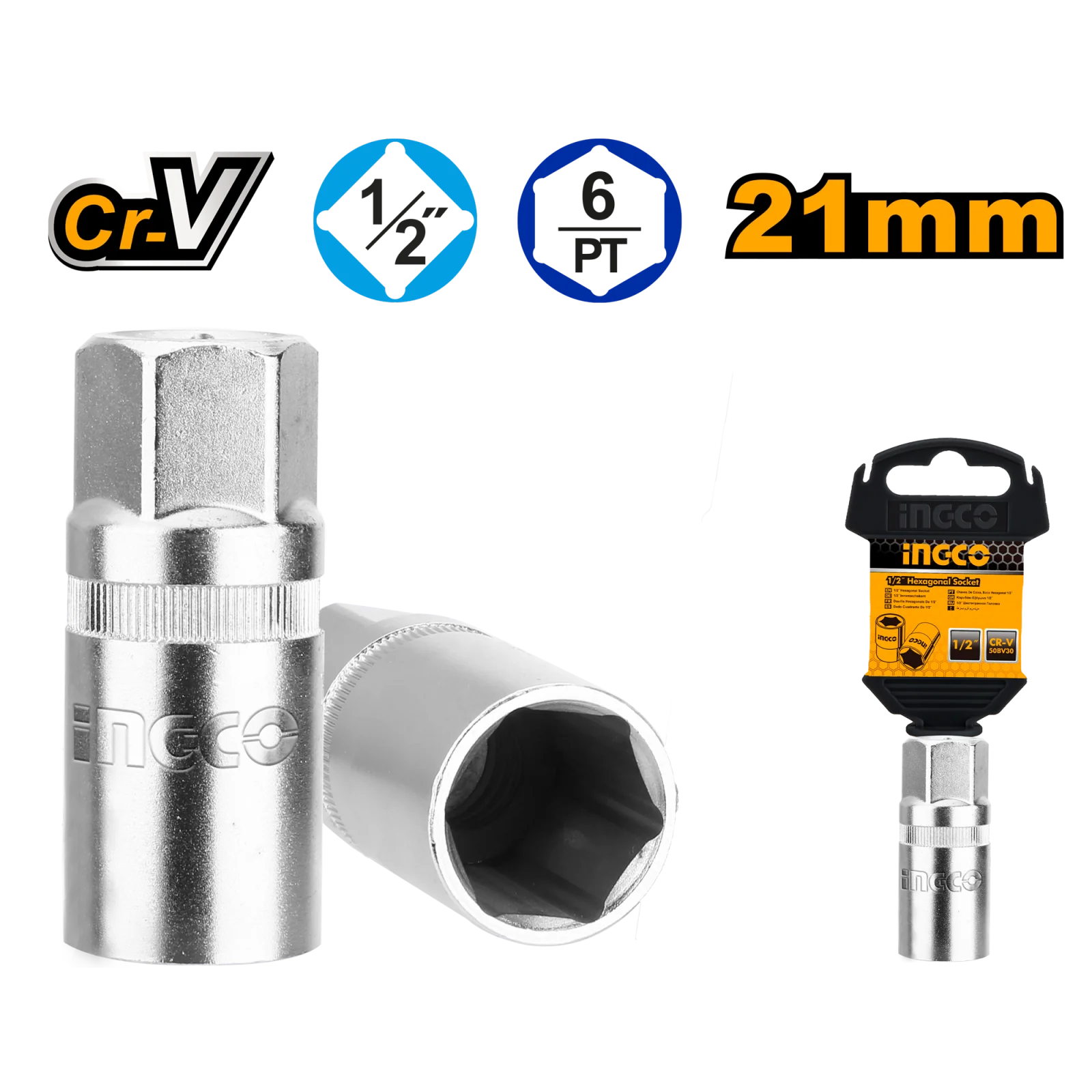 Головка для свечей зажигания INGCO HSPS12211 INDUSTRIAL  1/2