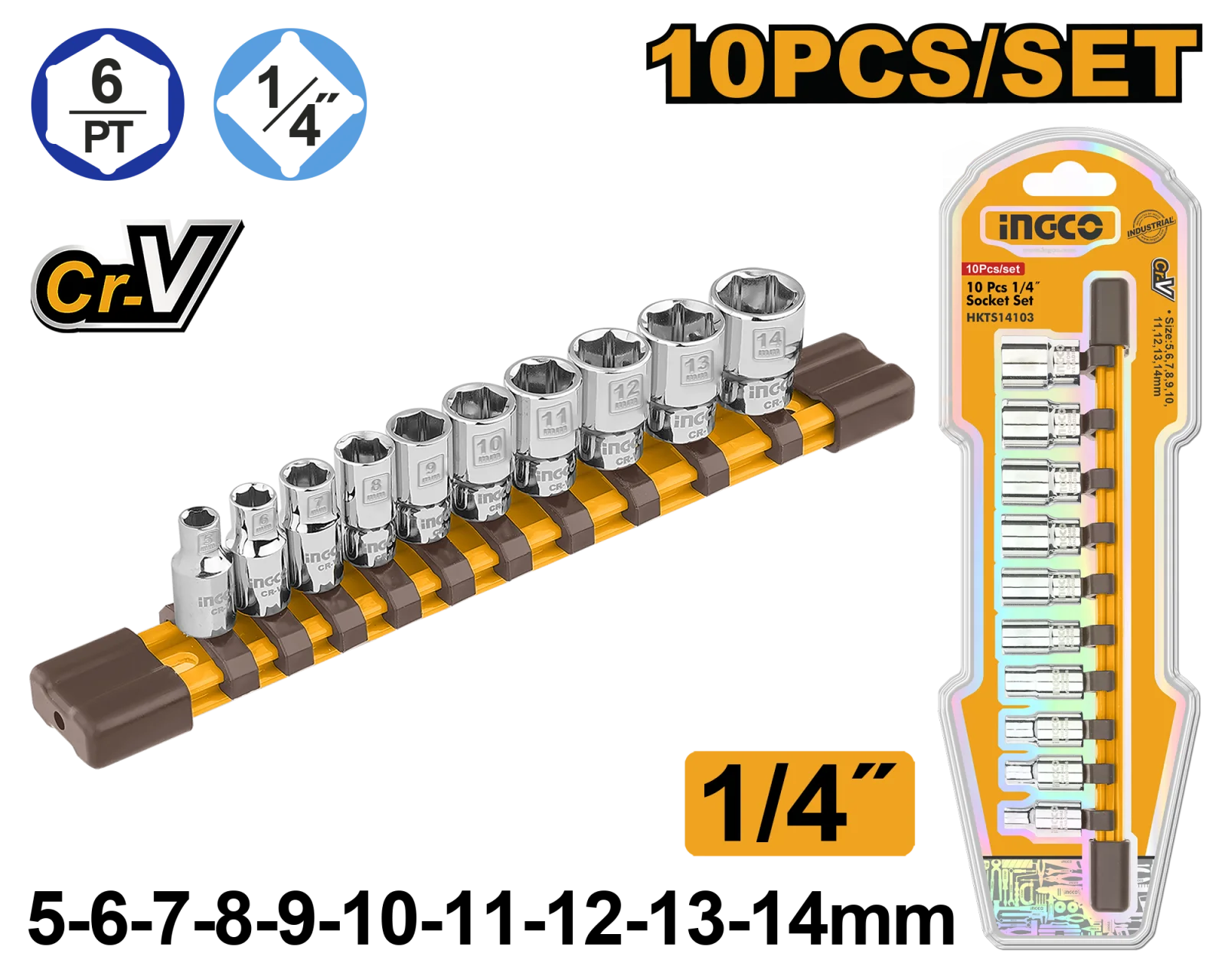 Набор торцевых головок INGCO HKTS14103 INDUSTRIAL 1/4