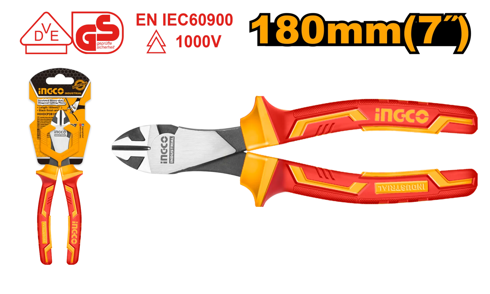 Бокорезы усиленные диэлектрические INGCO HIHDCP28188 INDUSTRIAL 180 мм