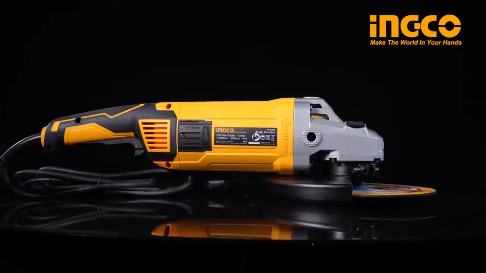 Угловая шлифовальная машина (УШМ) INGCO AG26008 INDUSTRIAL 230 мм 2,6 кВт — фото 5
