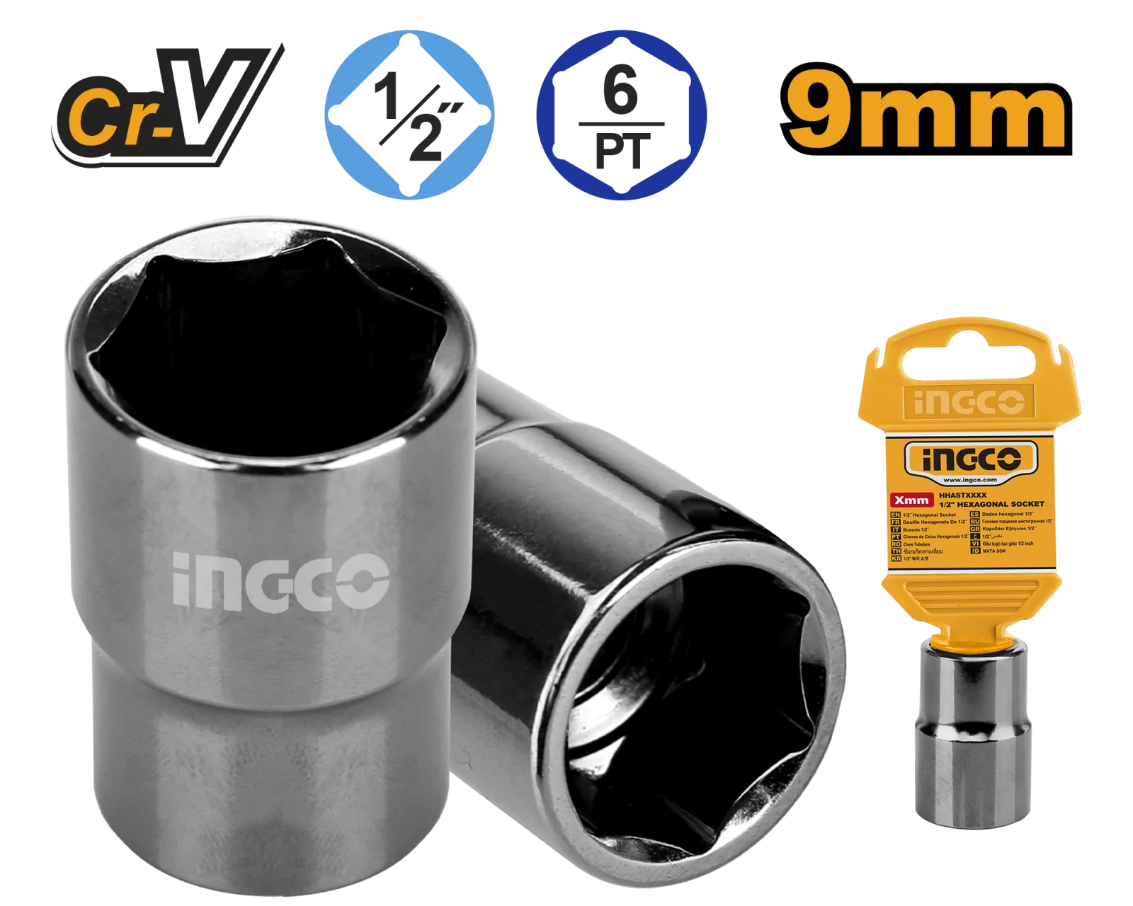 Головка торцевая шестигранная INGCO HHAST12091 INDUSTRIAL 1/2