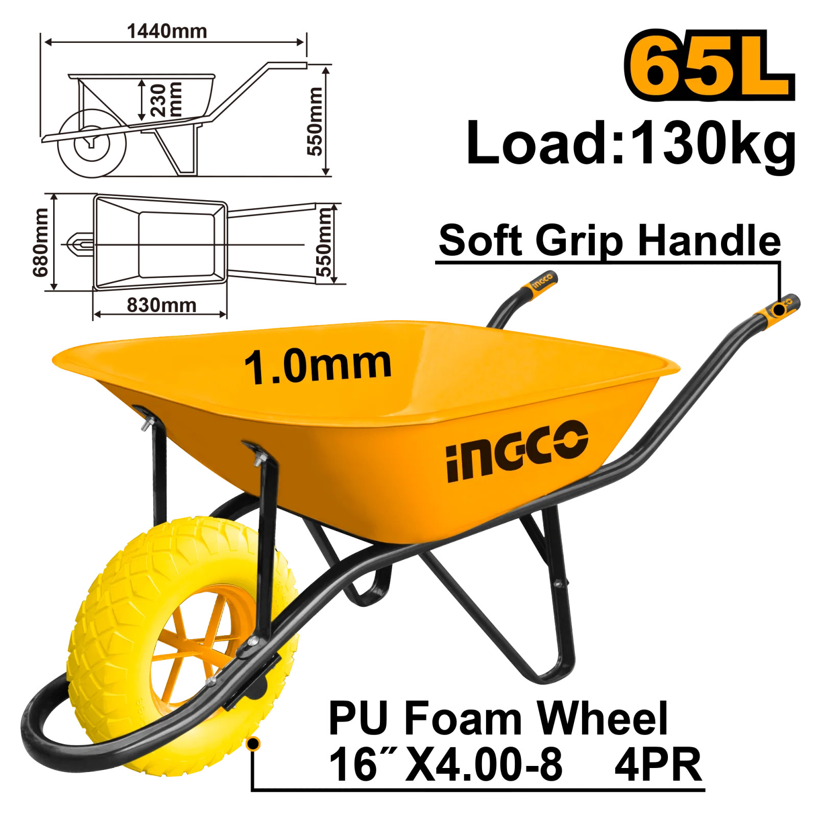 Тачка INGCO HHWB64010PU