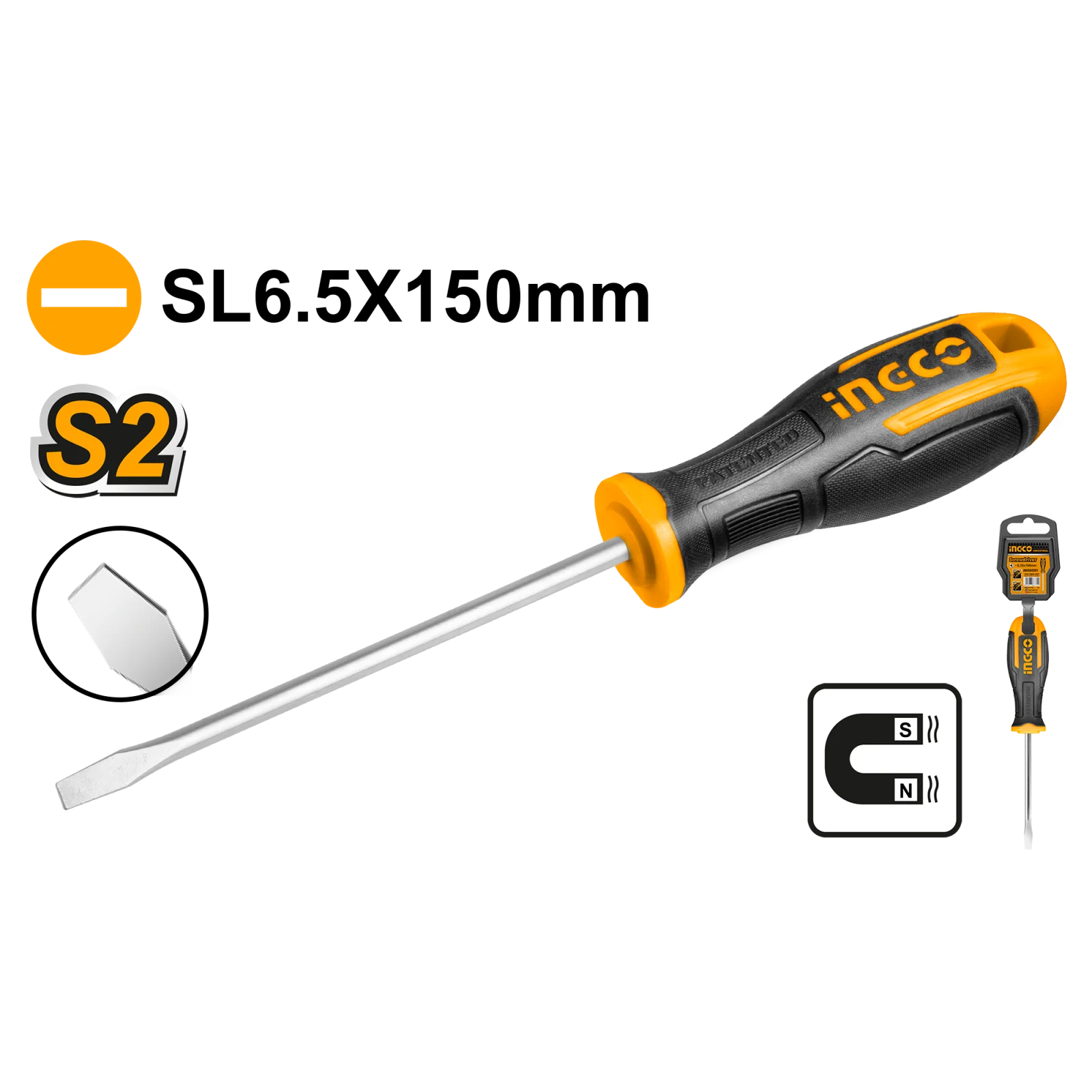 Отвертка шлицевая INGCO HS686150 INDUSTRIAL SL6,5x150 мм
