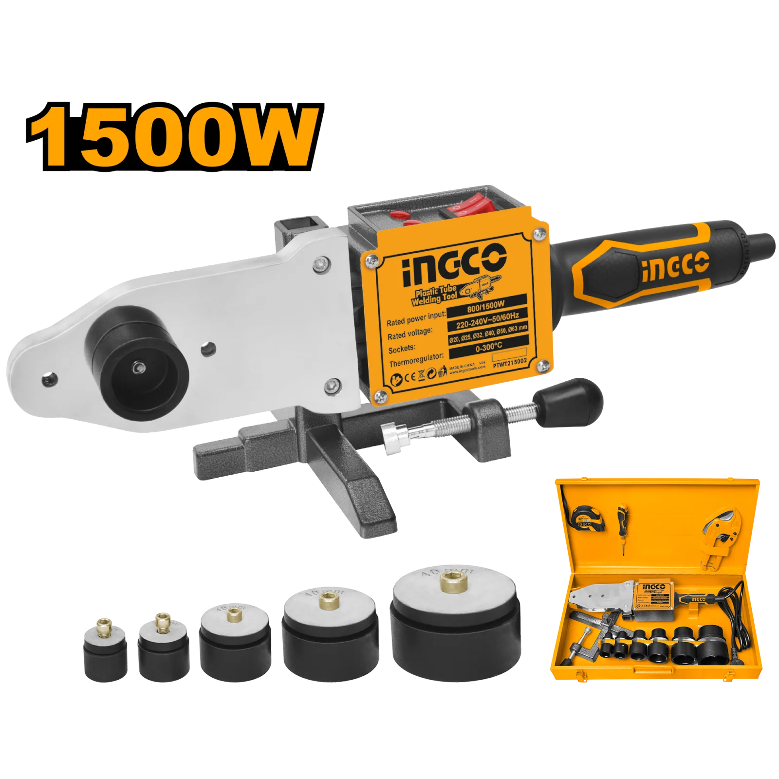Аппарат для сварки пластиковых труб INGCO PTWT215002 1500 Вт