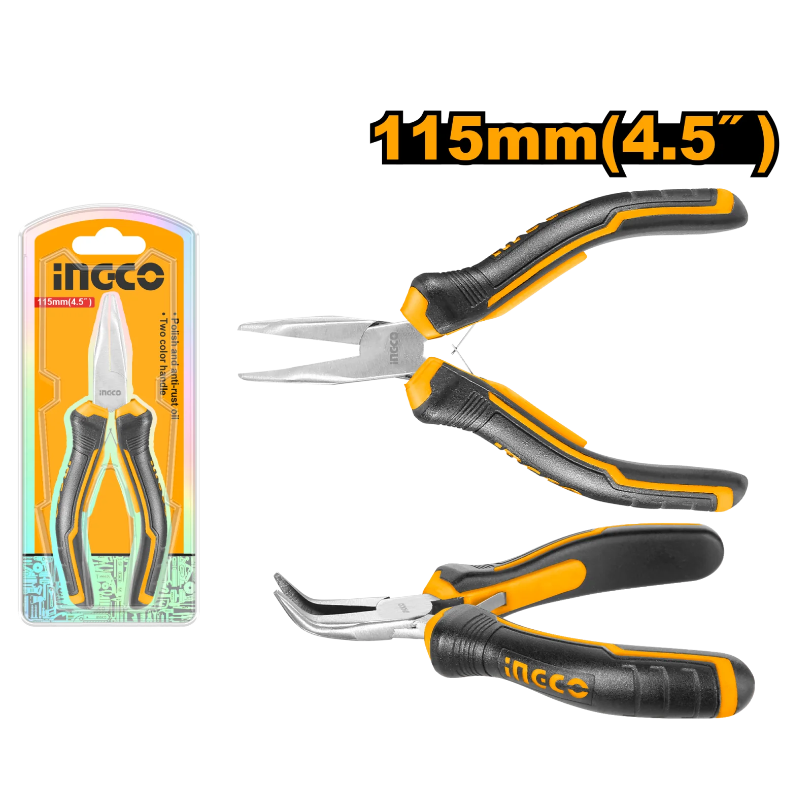 Тонкогубцы изогнутые мини INGCO HMBNP08115 125 мм