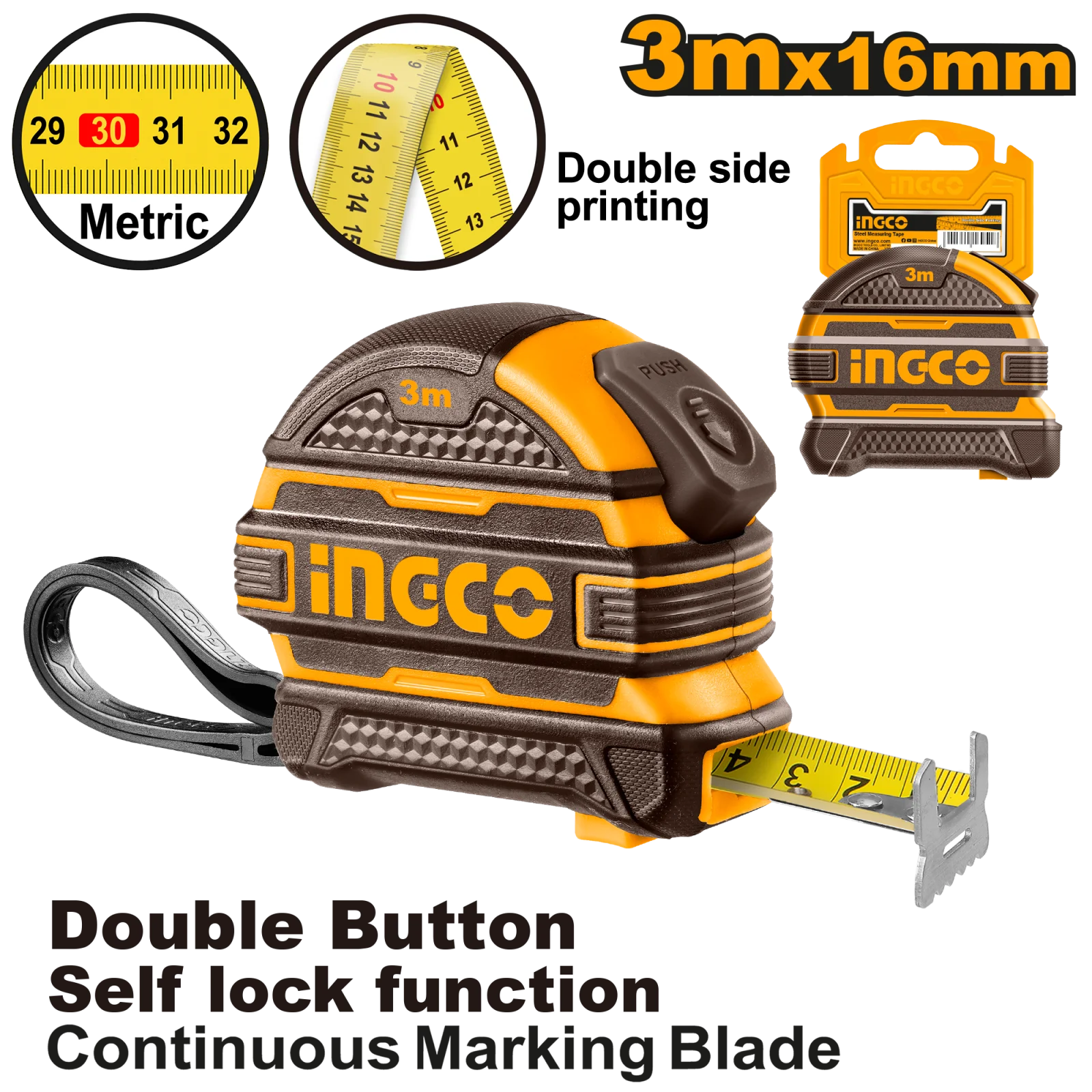 Рулетка измерительная INGCO HSMT08316-1 3х16 мм