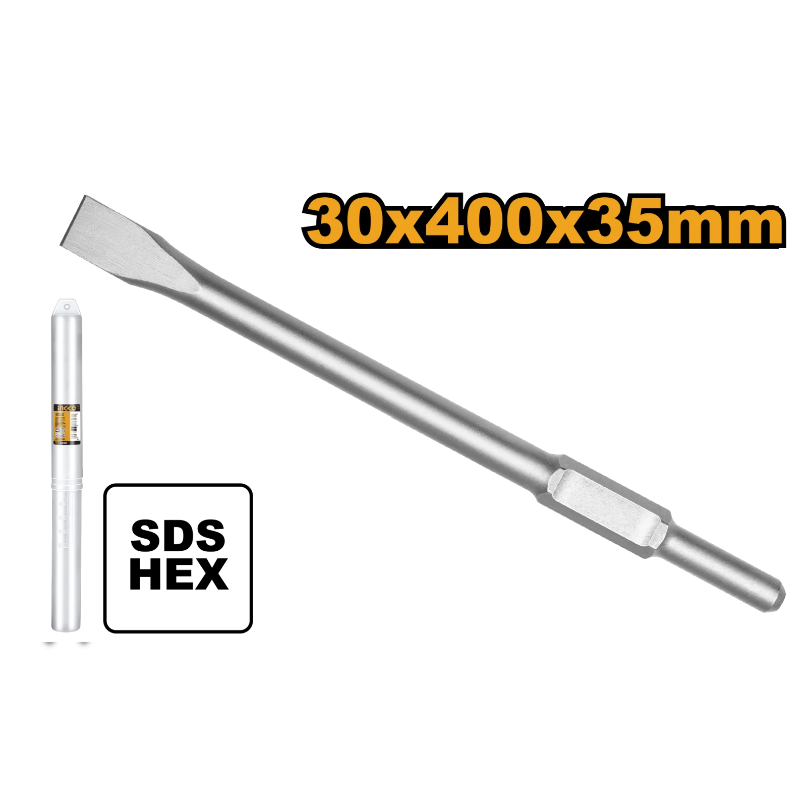 Зубило плоское HEX INGCO DBC0324102 30x410х40 мм