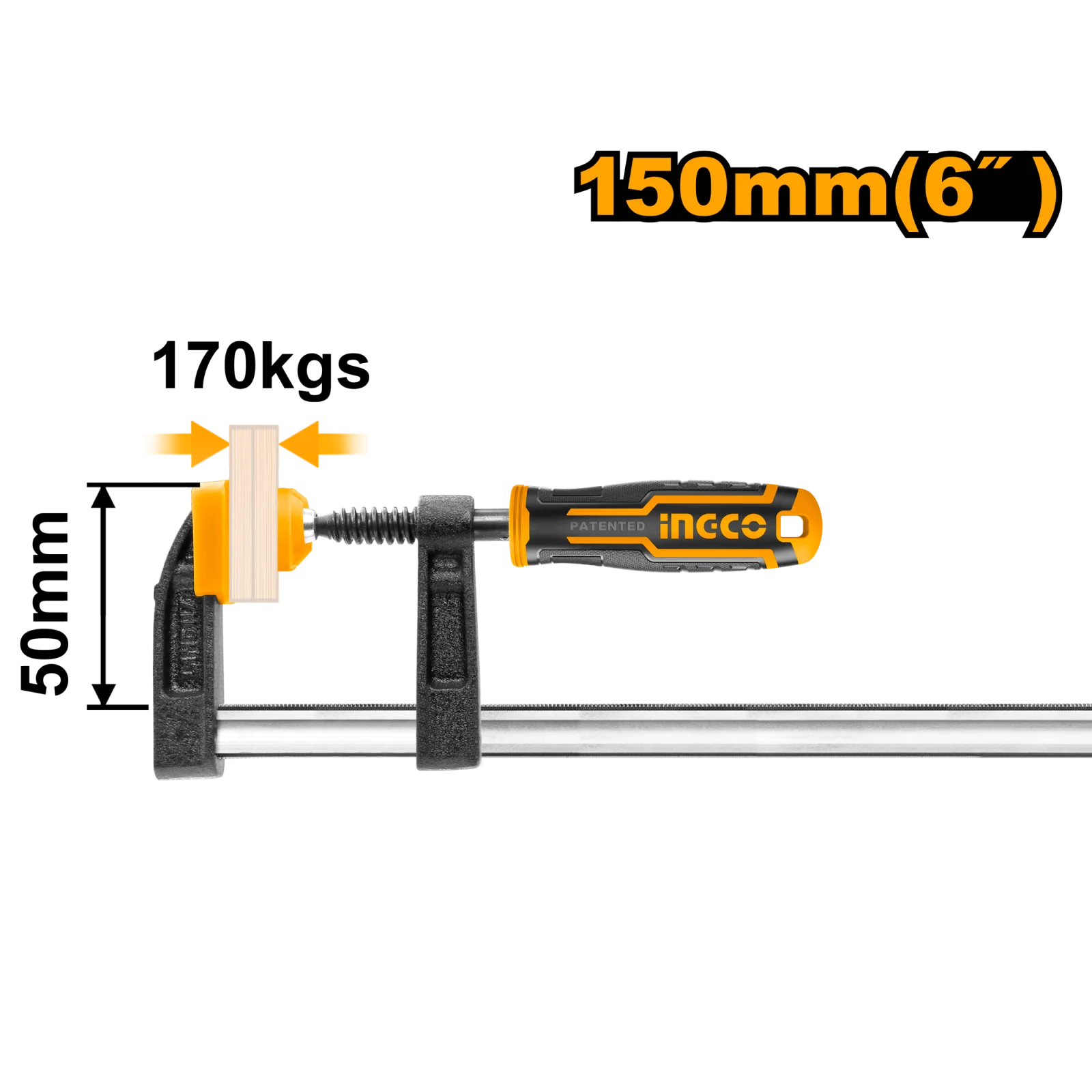 Струбцина столярная INGCO HFC020501 INDUSTRIAL 50х150 мм
