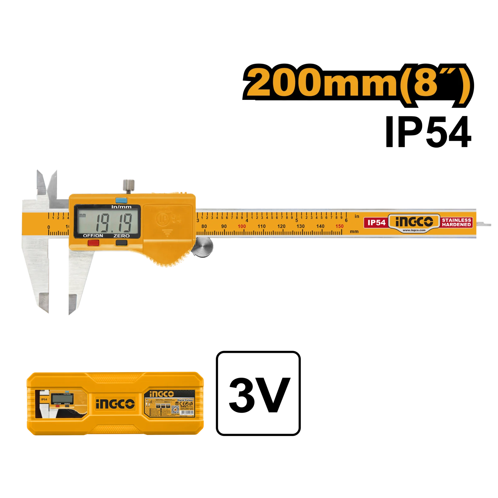 Штангенциркуль цифровой 0-200 мм INGCO HDCD28200 INDUSTRIAL