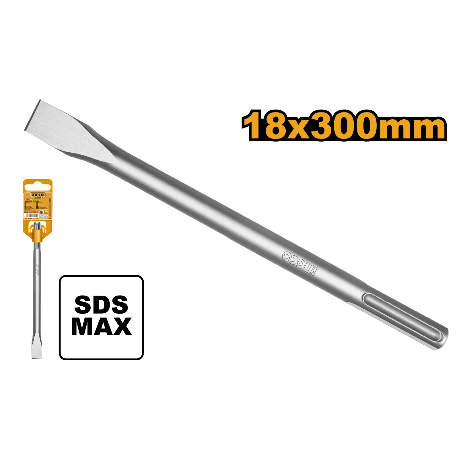 Зубило плоское SDS-Max INGCO DBC0222801 18x300x25 мм