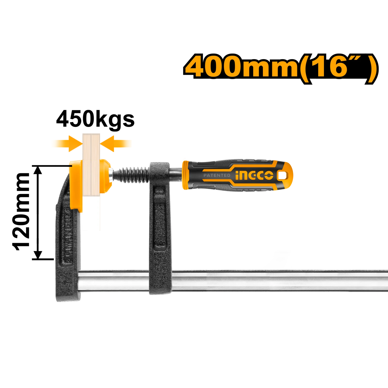 Струбцина столярная INGCO HFC021204 INDUSTRIAL 120х400 мм