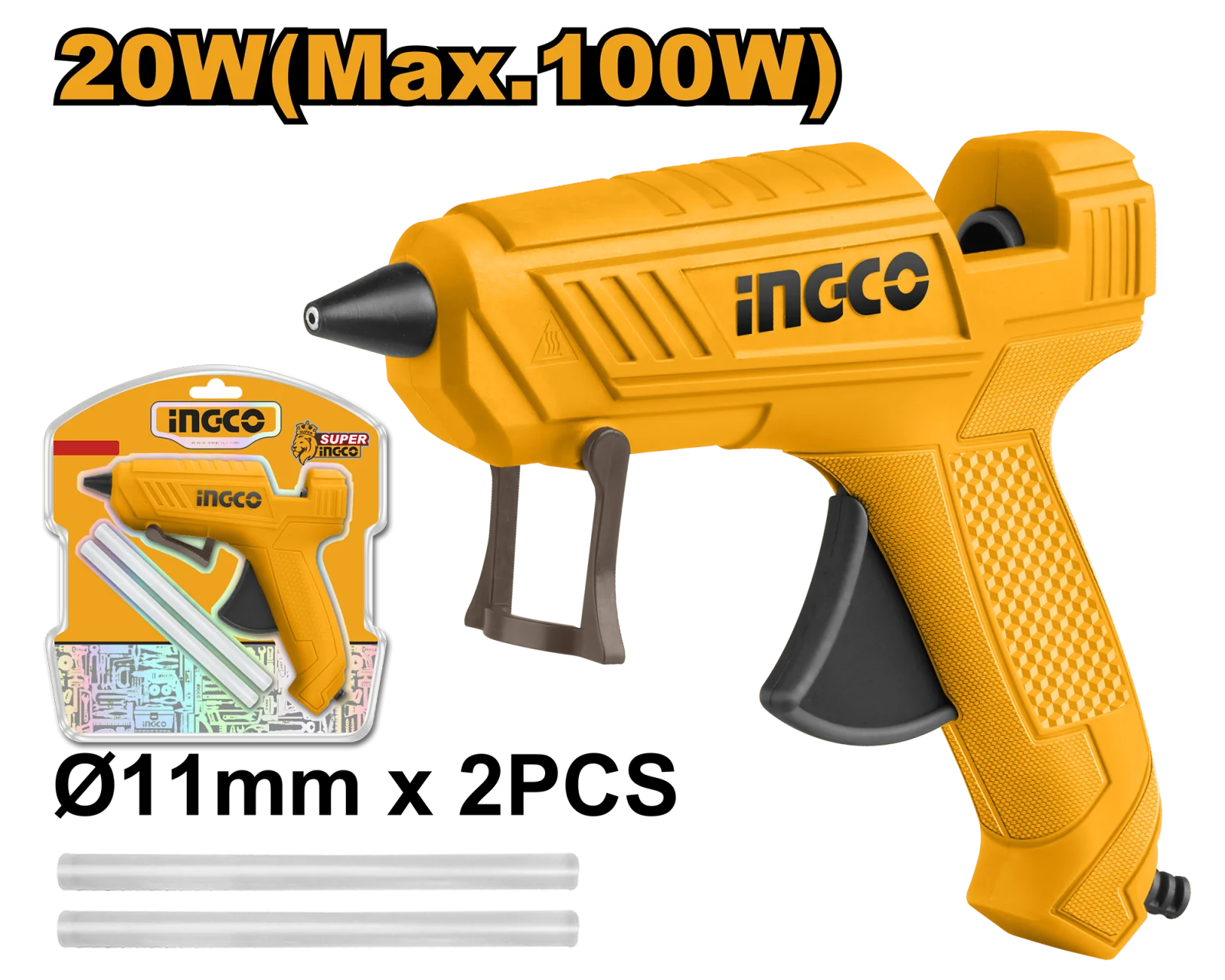Клеевой пистолет INGCO GG148 100 Вт 11,2 мм