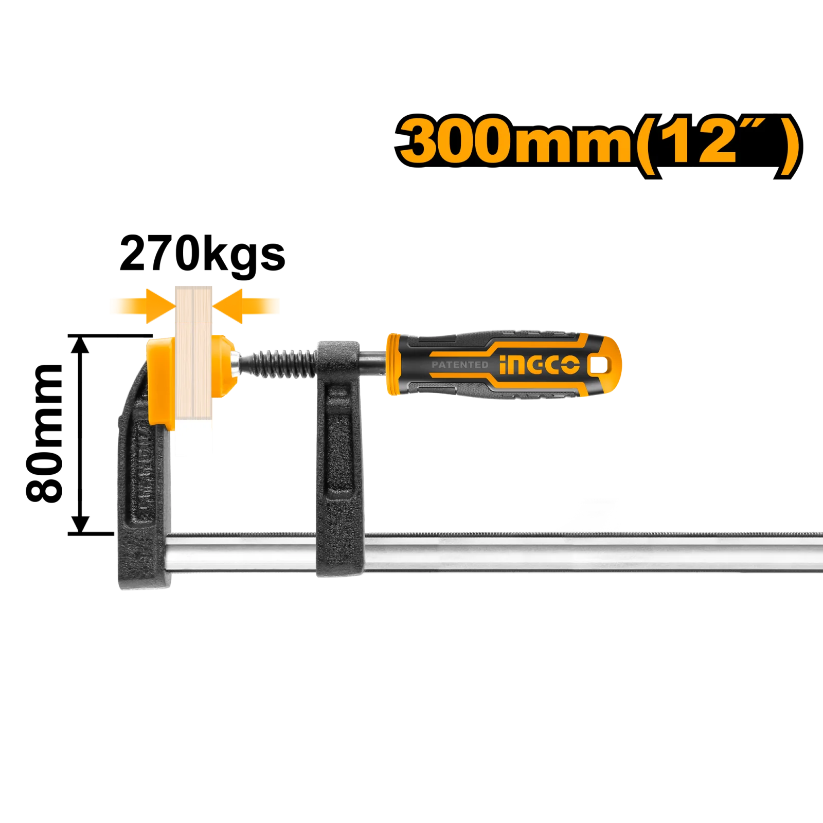 Струбцина столярная INGCO HFC020802 INDUSTRIAL 80х300 мм