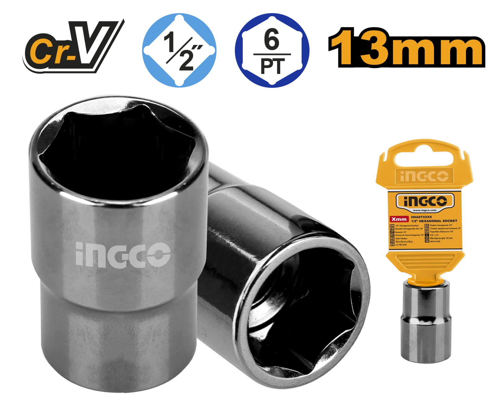 Головка торцевая шестигранная INGCO HHAST12131 INDUSTRIAL 1/2