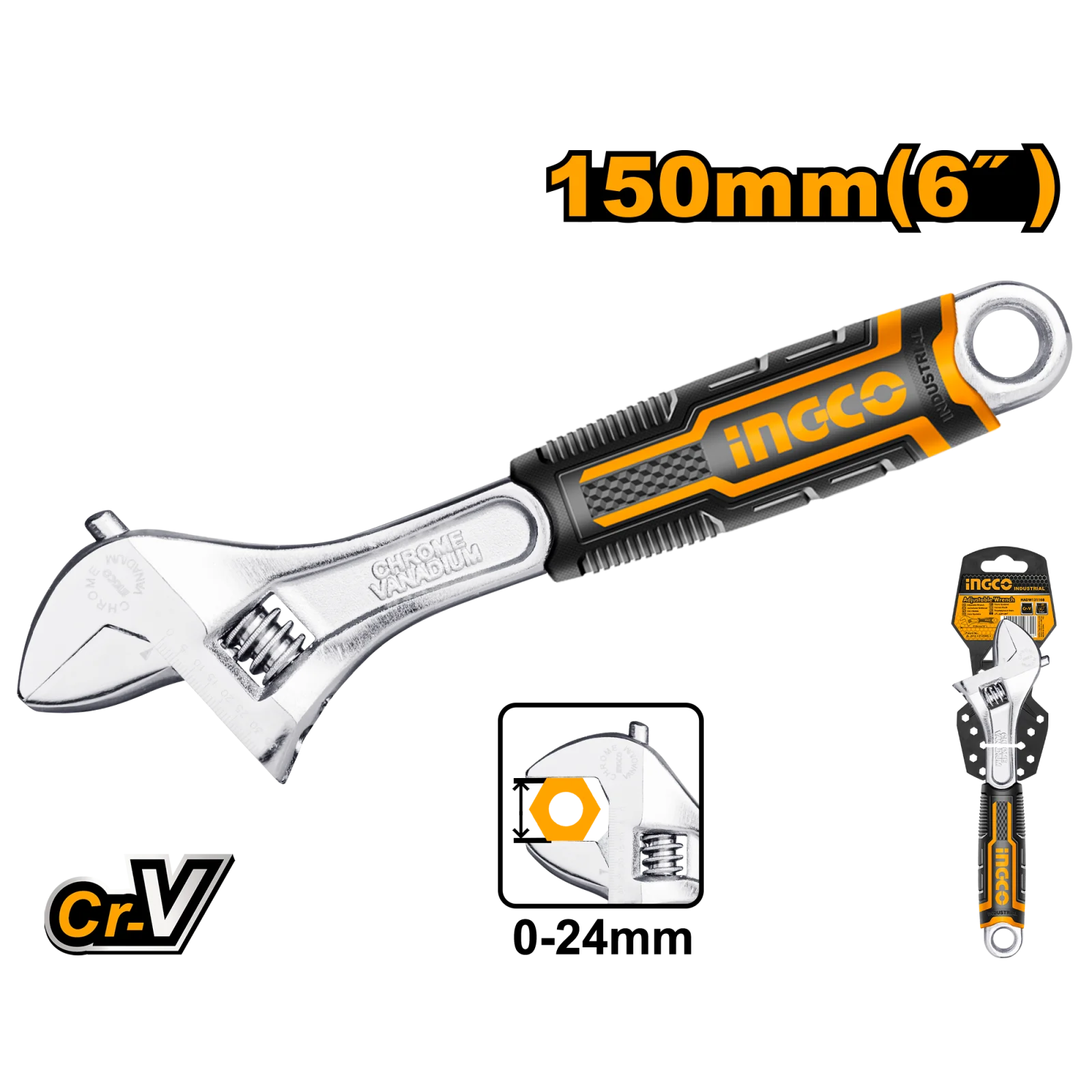 Разводной ключ INGCO HADW131068 INDUSTRIAL 150 мм
