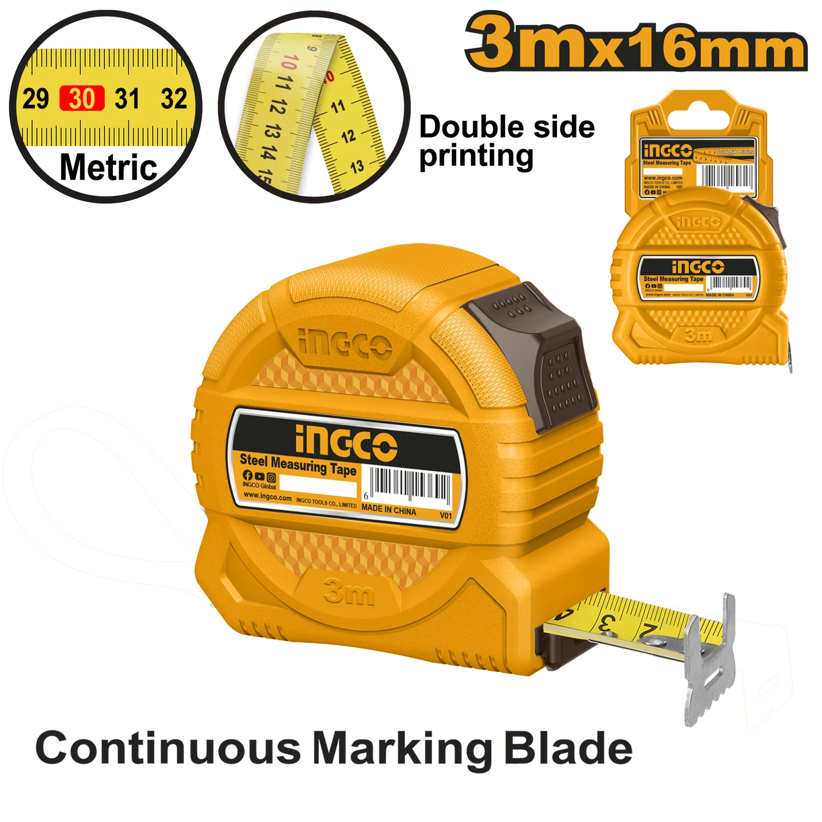 Рулетка измерительная INGCO HSMT39316-1 3x16 мм