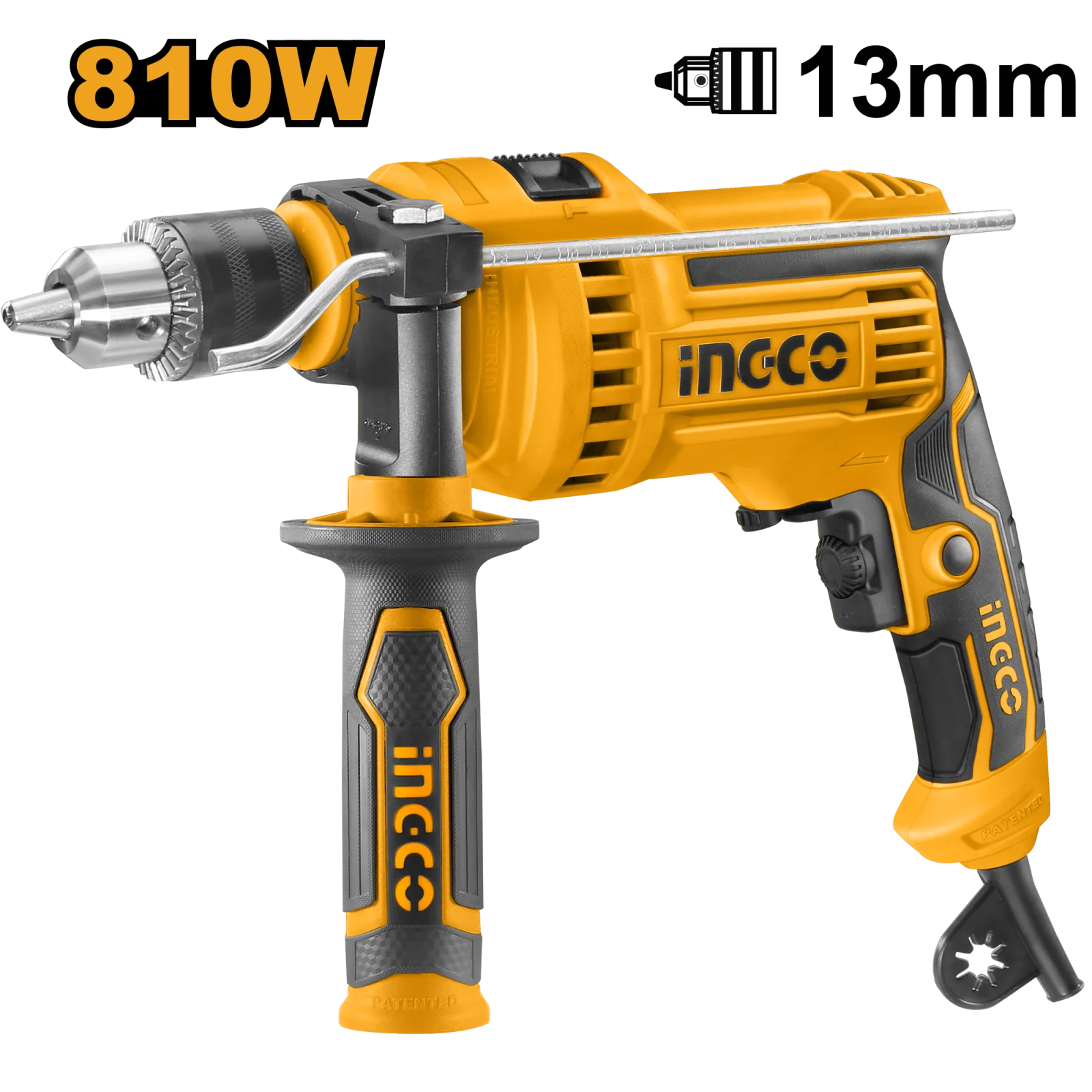 Дрель электрическая ударная INGCO ID8108 INDUSTRIAL 810 Вт 1,5-13 мм