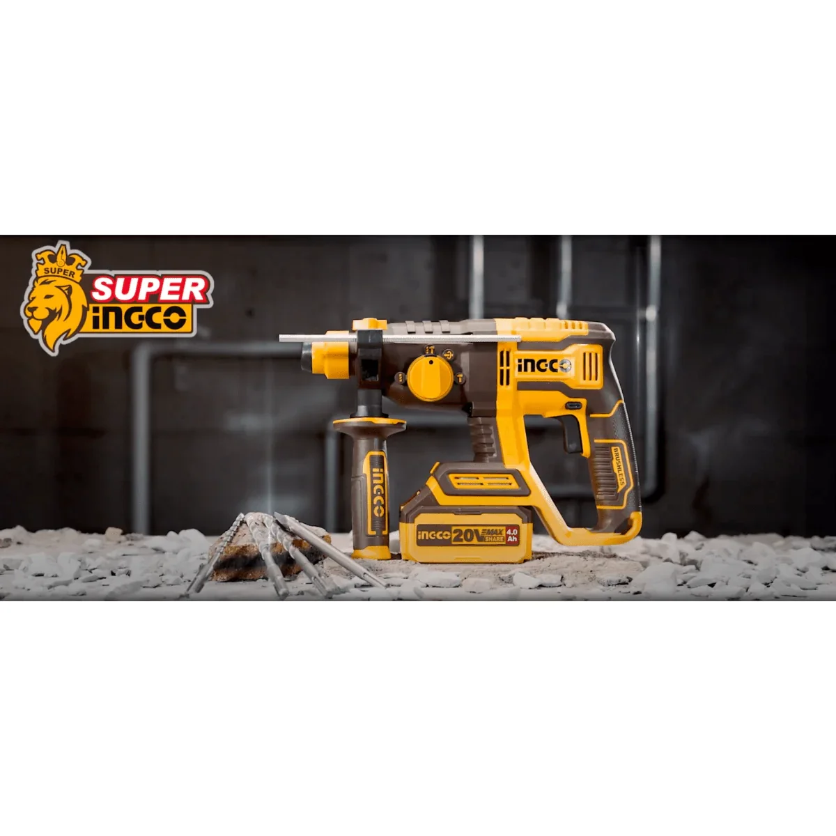 Аккумуляторный бесщеточный перфоратор SDS-Plus INGCO CRHLI20208 INDUSTRIAL 20 В 2 Дж — фото 10