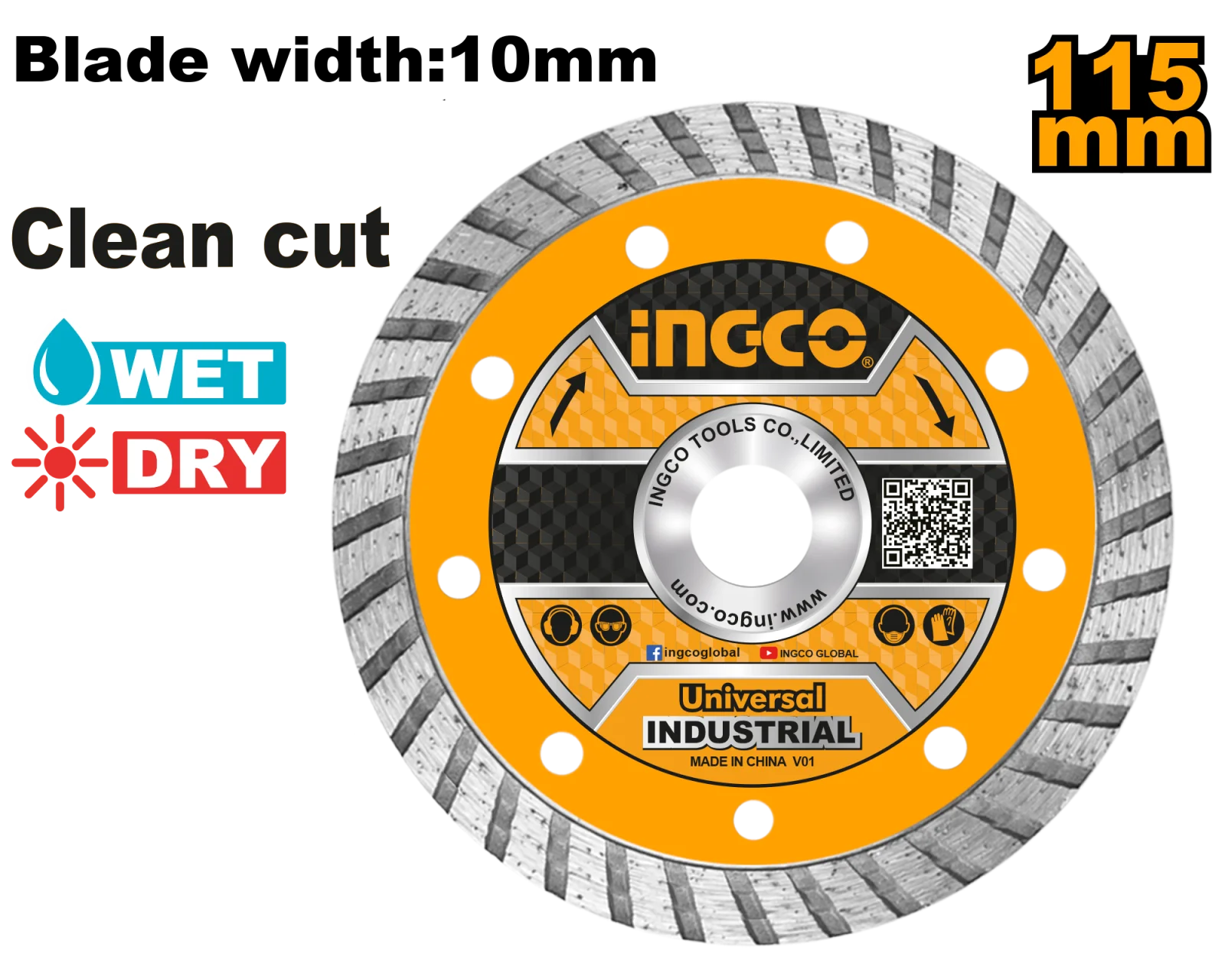 Диск алмазный турбо INGCO DMD031152M 115х22,2 мм