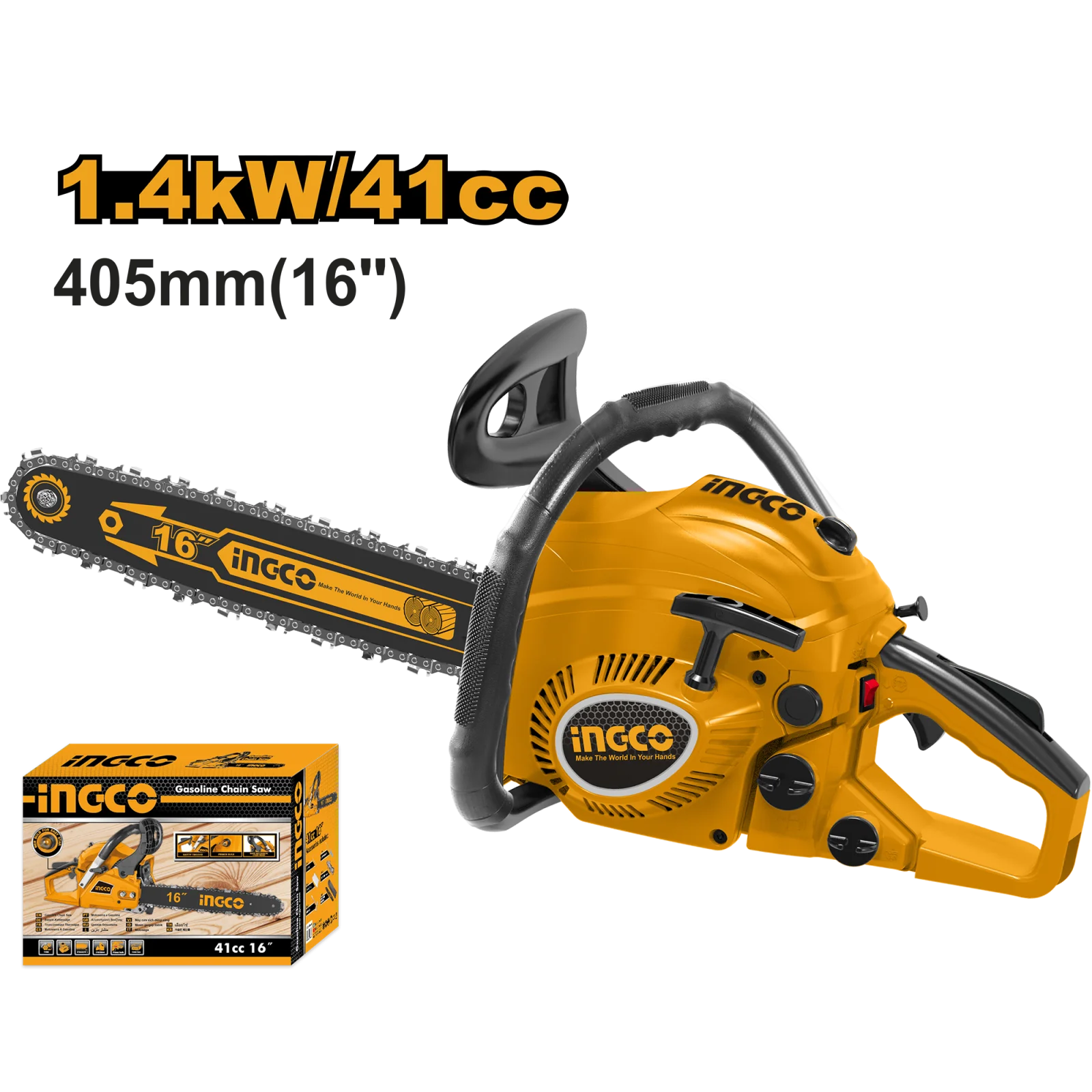 Бензопила цепная INGCO GCS5411611 1,4 кВт (2 л.с.) 16