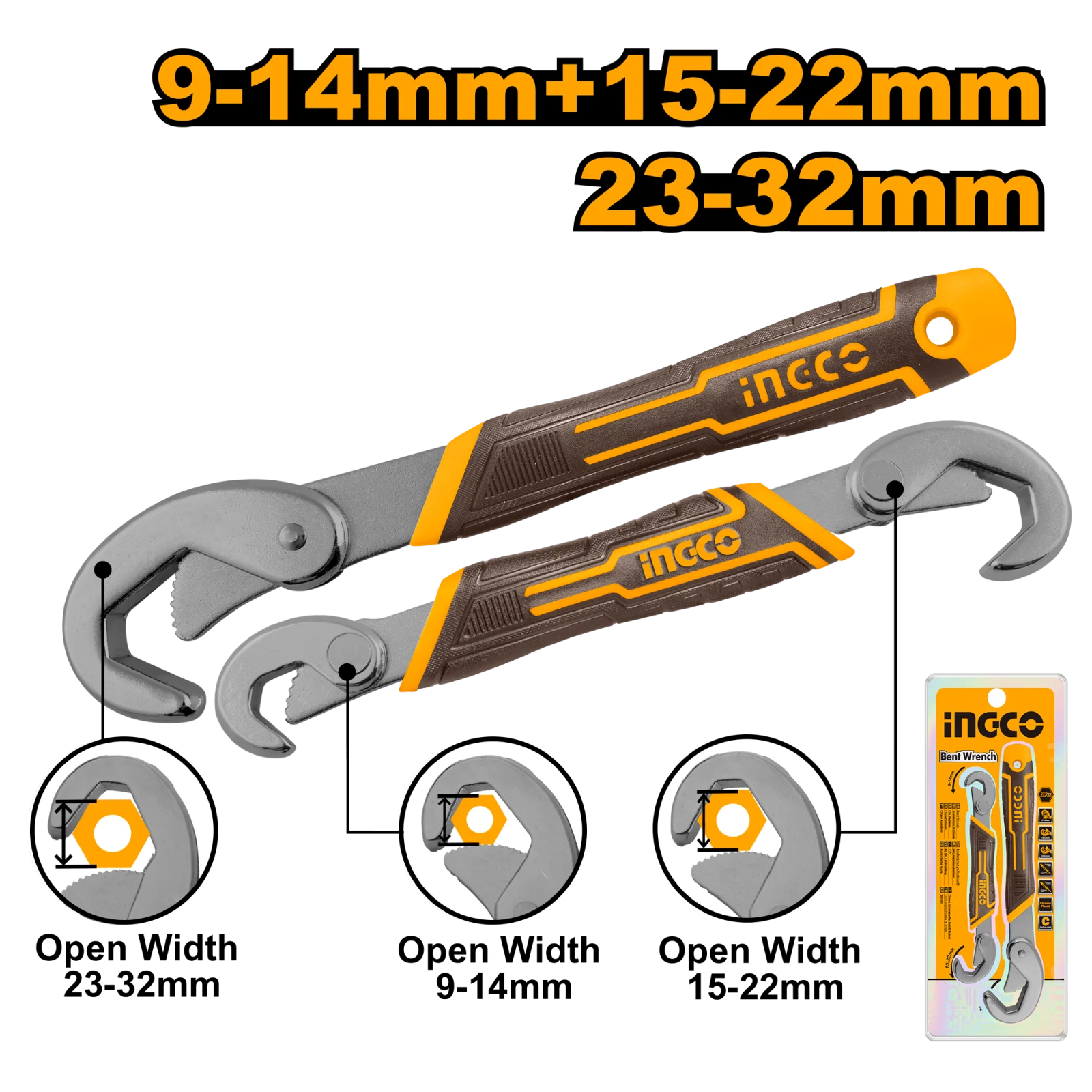 Ключи универсальные INGCO HBWS09328 9-14 мм, 15-22 мм, 23-32 мм