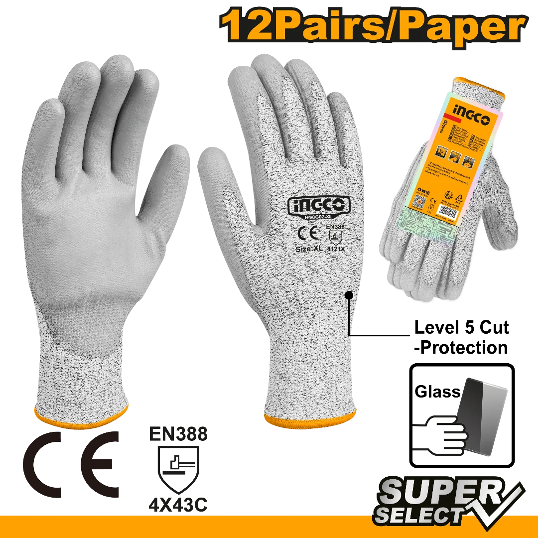 Перчатки с защитой от порезов INGCO HGCG02-XL INDUSTRIAL XL