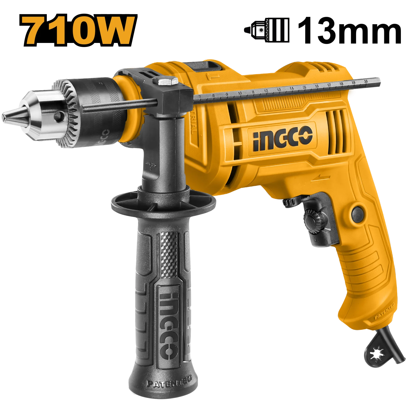 Дрель электрическая ударная INGCO ID7108 INDUSTRIAL 710 Вт 1,5-13 мм
