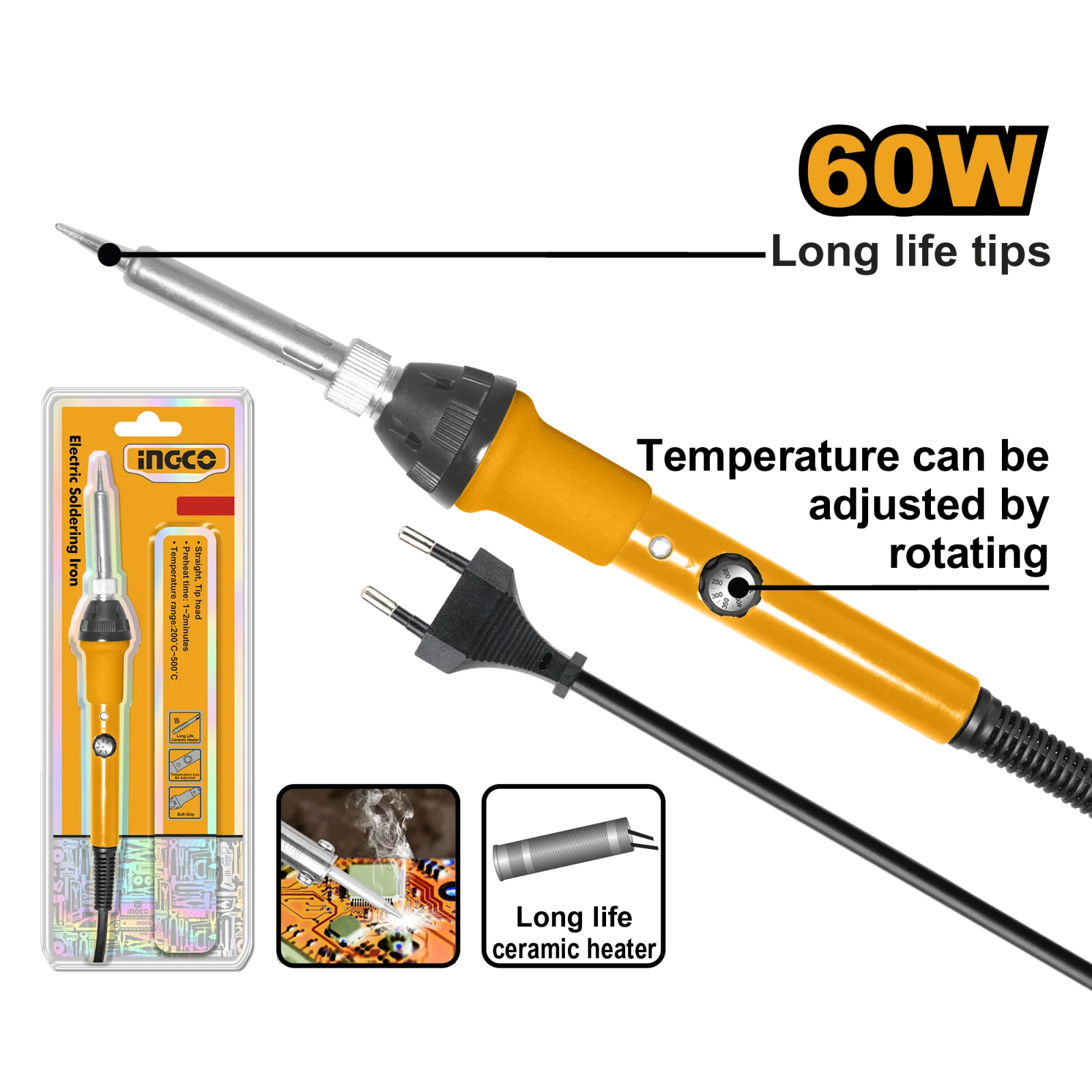 Паяльник электрический INGCO SI016831 INDUSTRIAL 60 Вт