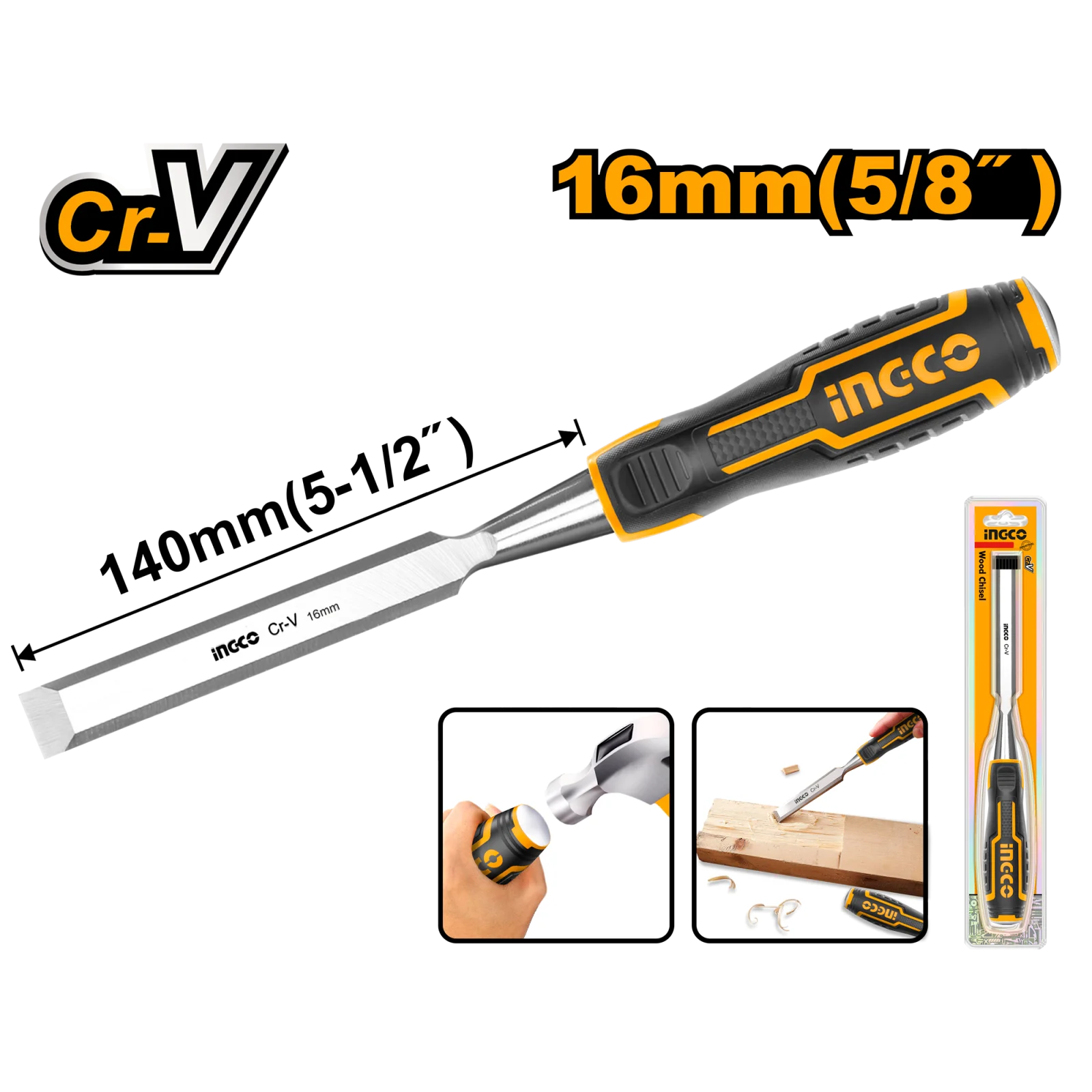 Стамеска INGCO HWC0816 INDUSTRIAL 16x140 мм