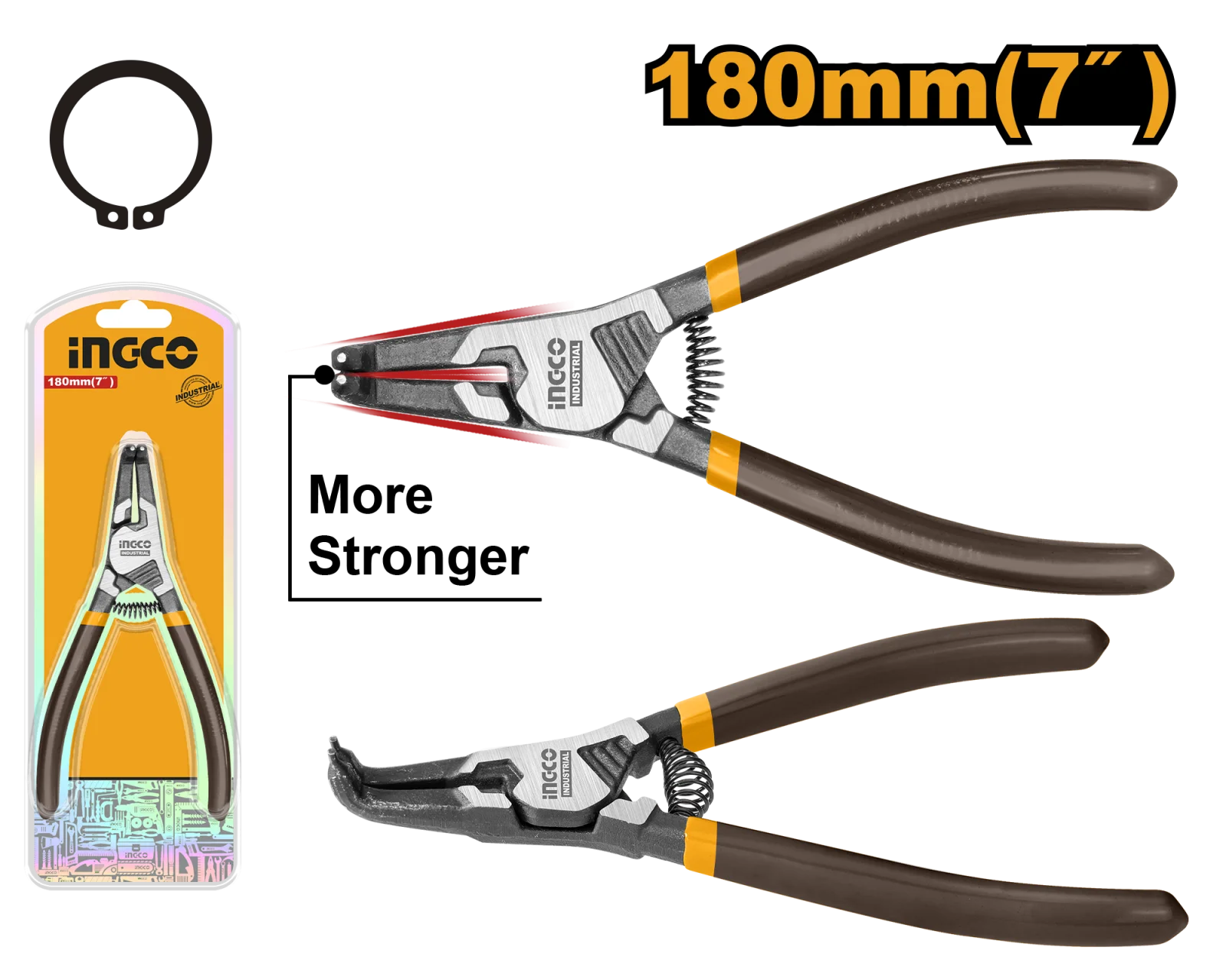 Съемник стопорных колец изогнутый NGCO HCCP261802 INDUSTRIAL 180 мм