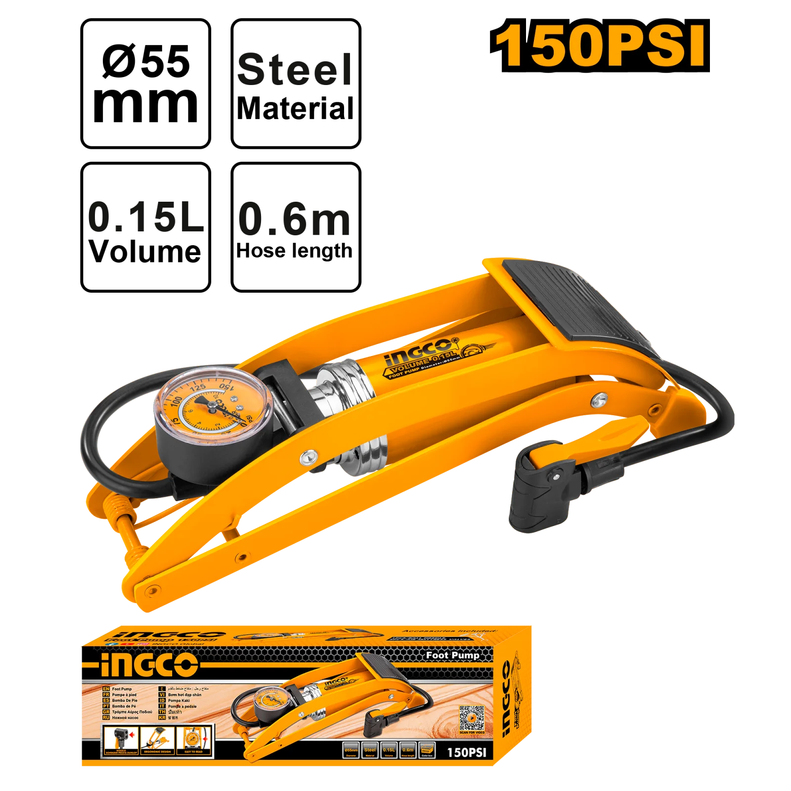Ножной насос INGCO MPP5511 10 Бар